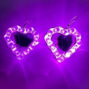 LED Neon Heart Light Up Earrings